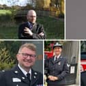 Senior fire and police officers in Northamptonshire have condemned their own commissioner Stephen Mold. Top left, Superintendents' Association Chair Joe Banfield: top right, Acting Chief Constable Ivan Balhatchett, bottom (from left) Police Fed Chair Sam Dobbs, Police Fed Secretary Charlotte Pateman, Acting Chief Fire Officer Simon Tuhill.