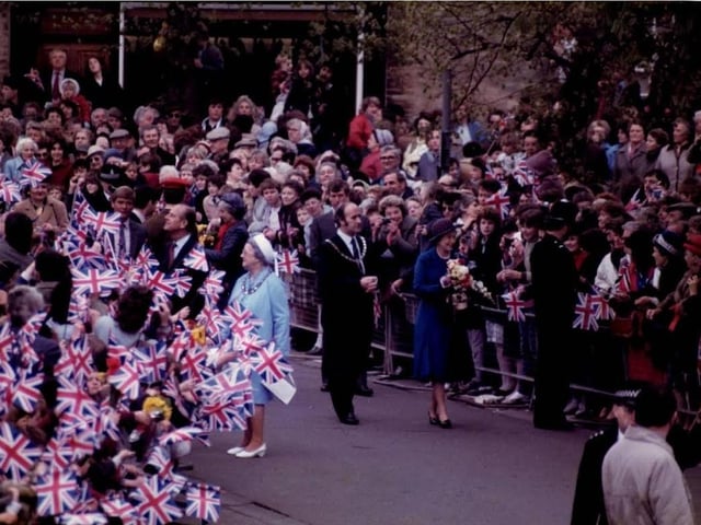The Queen visiting Higham Ferrers in 1985