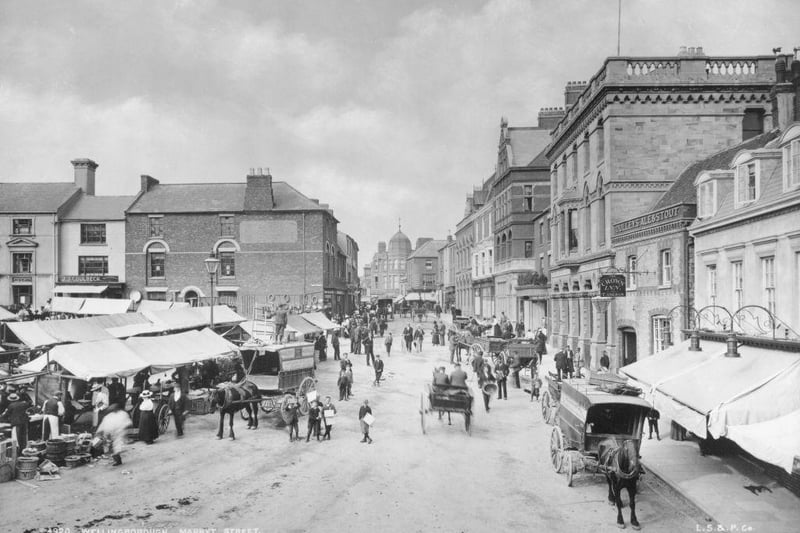 How Market Street in Wellingborough looked around 1910.