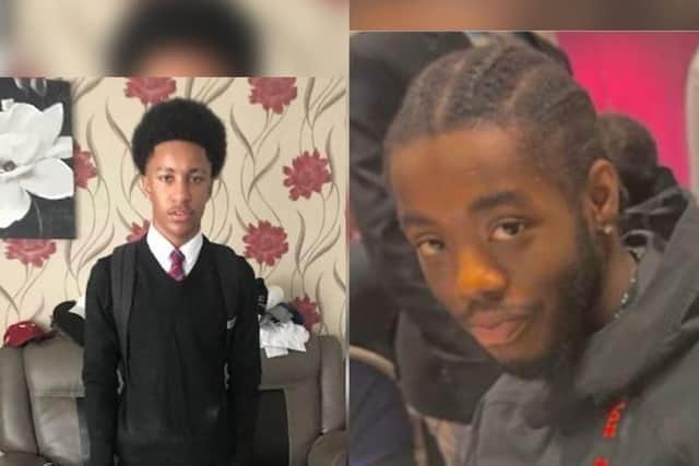 Fred Shand, 16, (left) was fatally stabbed close to the Cock Hotel junction in Northampton as he walked home from Kingsthorpe College. University of Northampton student Kwabena Osei-Poku, 19, (right) was stabbed near the campus on New South Bridge Road.