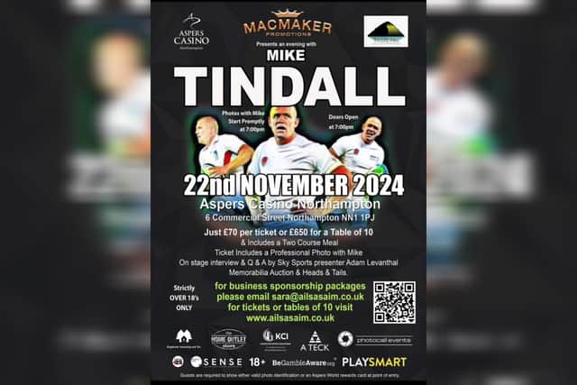Mike Tindall is making an appearance at Aspers Casino in Northampton next month