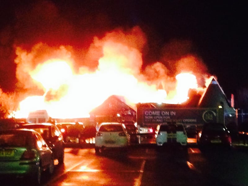 Fire at Red Hot World Buffet in Northampton. 18.12.13 Picture: Stephen Lord