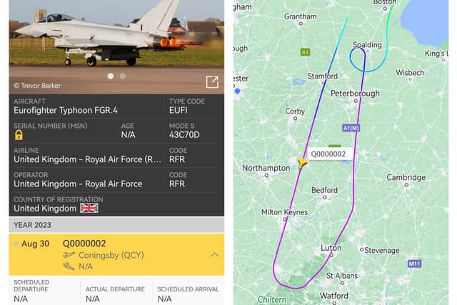 Here is the data for the jet's route, as per Flight Radar 24