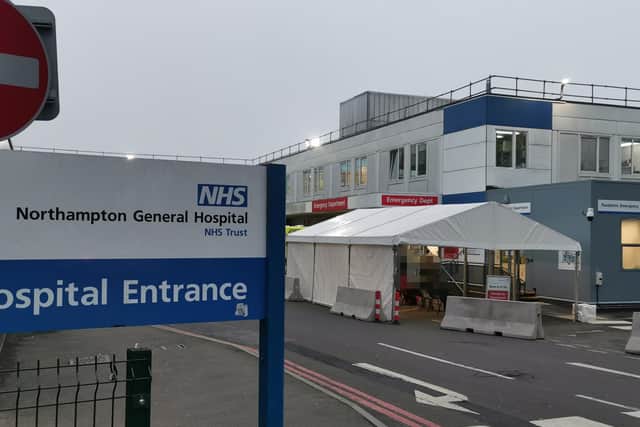 The gazebo outside the A&E department at Northampton General Hospital. Picture taken on Tuesday (November 29).