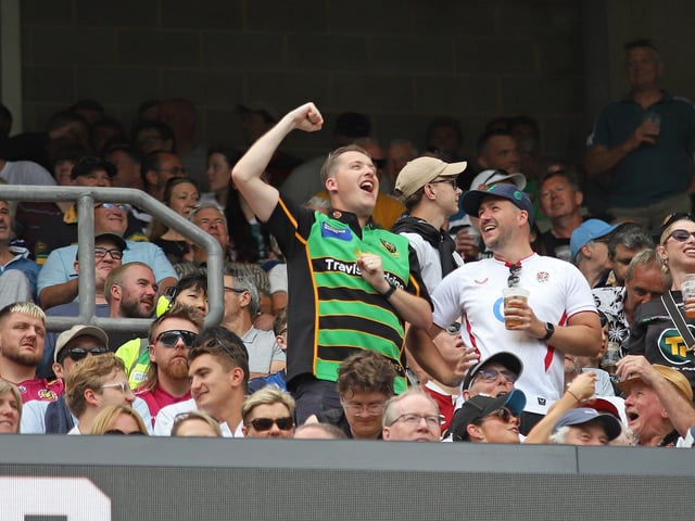 Saints fans at Twickenham on Saturday June 20
