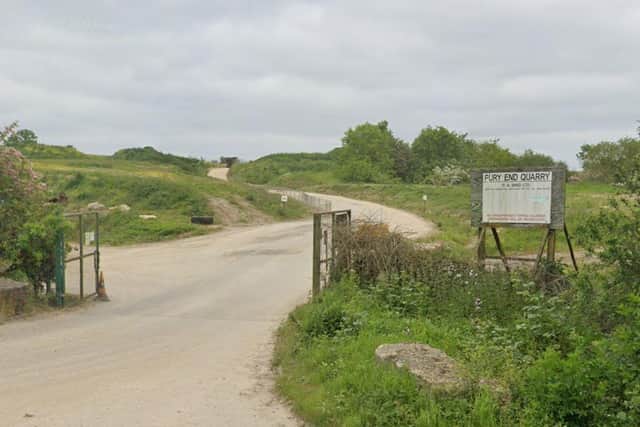 Entrance to the existing Pury End Quarry, which is directly south of the proposed new limestone quarry site. (Image: Google Maps)