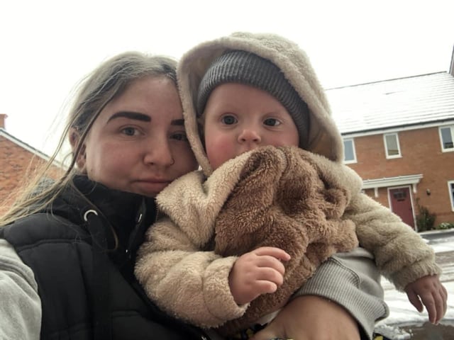 Baby's first ever snow day.