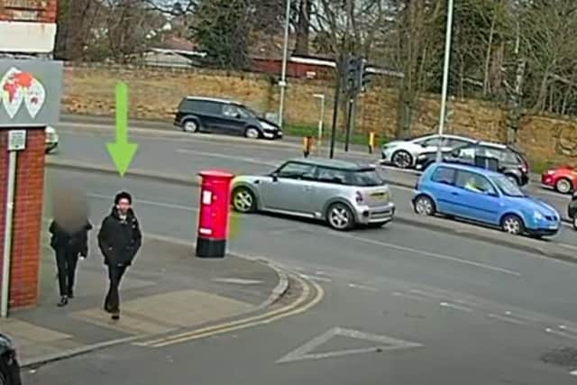 Fred walking home from school in the moments before he was killed.