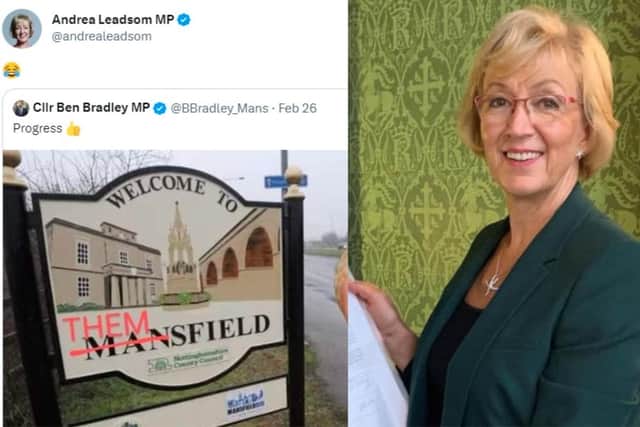 Northamptonshire South MP Andrea Leadsom and the "transphobic" tweet she shared.