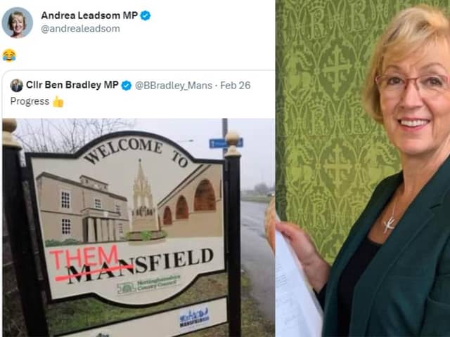 Northamptonshire South MP Andrea Leadsom and the "transphobic" tweet she shared.