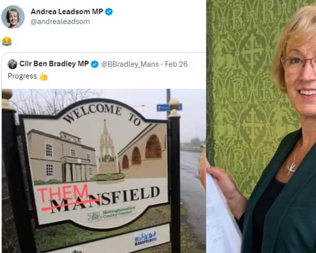 Northamptonshire South MP Andrea Leadsom and the "transphobic" tweet she shared.