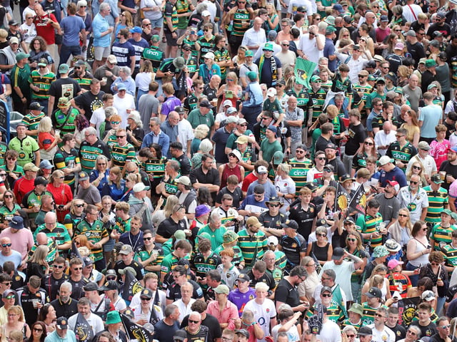 Saints fans at Twickenham on Saturday June 20