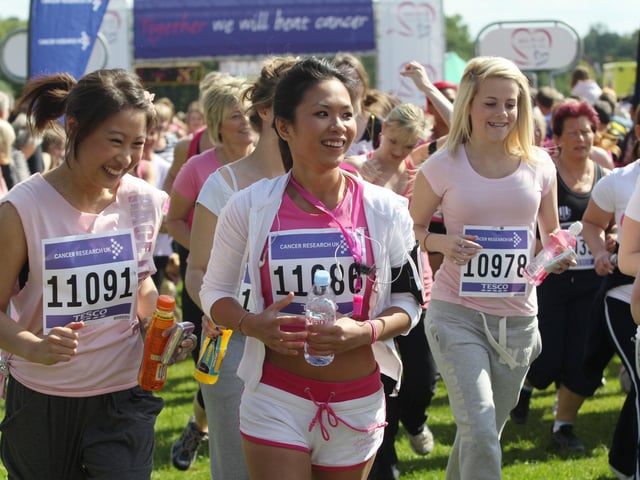 2011 - Over a thousand women take part in the 10k Race for Life at Abington Park in Northampton.