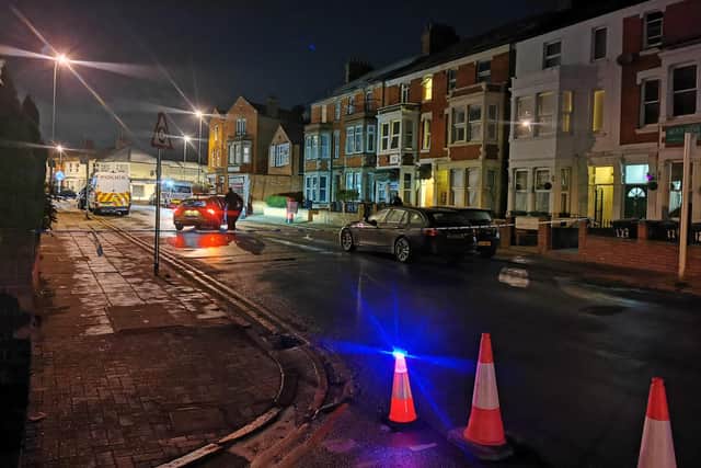 Abington Avenue is still taped off between Lea Road and Purser Road