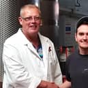 John Smith (left) is passing on the brewing baton and his decades of experience to Ed Garner (right).