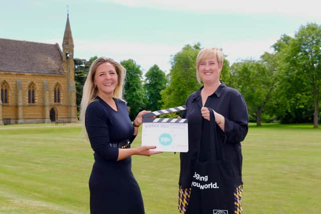 Left to right: Jo Lehmann and the Northampton Film Festival Director Becky Adams.