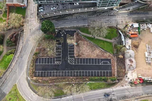 Overhead of the car park which was operating without planning permission. Pic by Arrun Day.