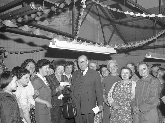 Benson's closing room at shoe factory in December 1966
