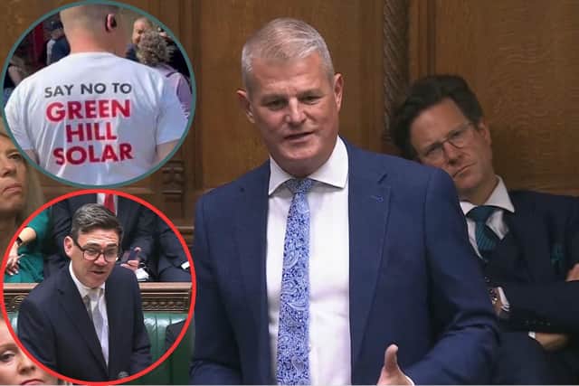 MP Stuart Andrew asked Prime Minister Andy Burnham to 'review' the proposal for Green Hill Solar Farm