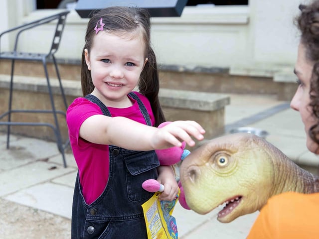 Families had tons of fun with the dinosaurs at Delapre Abbey