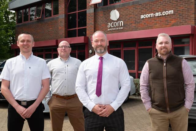 The team of directors at Acorn Analytical Services, from left to right, Neil Munro, Paul Knights, Sam Savage and Ian Stone.