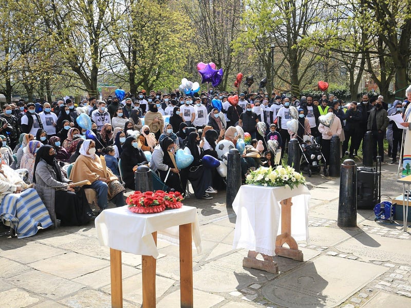 Hundreds attended the vigil.