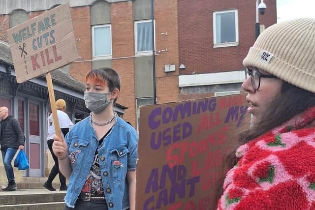 Crips Against Cuts Northants, who previously held a protest in Wellingborough, will be gathering again this weekend in Northampton town centre. (Image: Crips Against Cuts Northants)