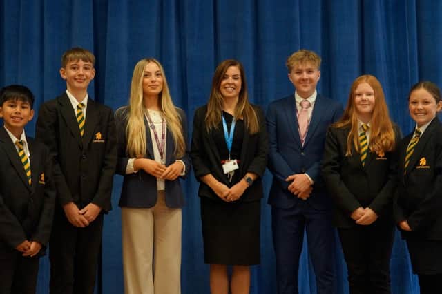 Mrs Bradley-Smith with students