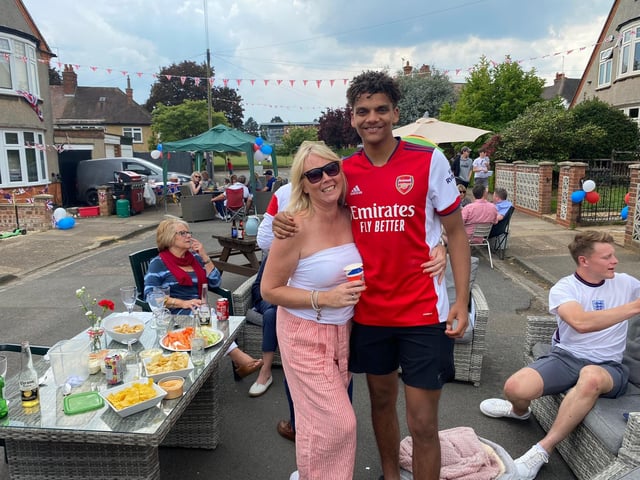 Rushmere Avenue celebrated with a cardboard cut out of the Queen.