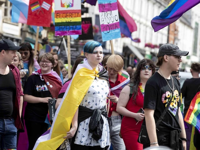 A parade made its way through the town centre before finishing at the university's Waterside campus as Northampton Pride took place on Saturday July 8, 2023.
