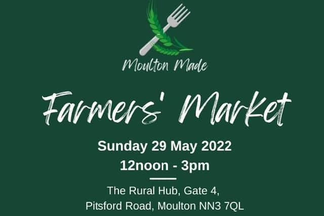 The Moulton Made Farmers' Market will take place on Sunday.