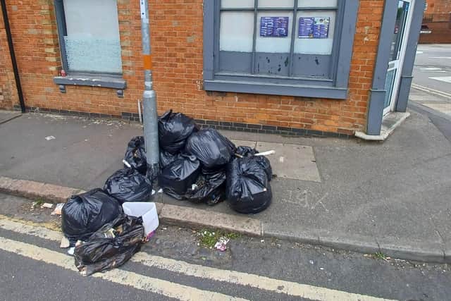 Rubbish dumped in Duke Street, Northampton.