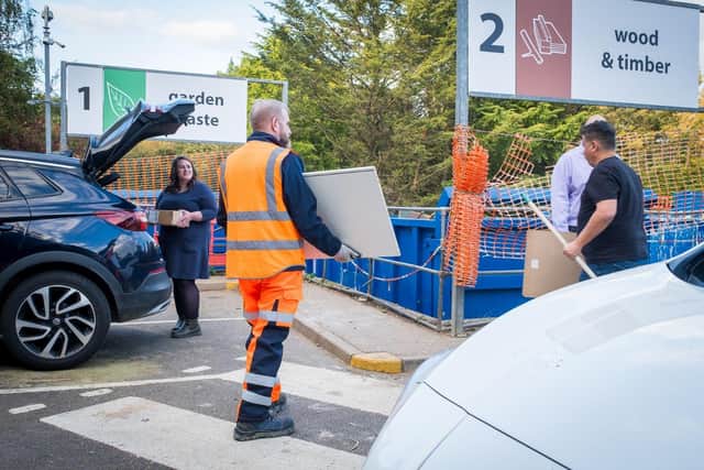 The change was introduced across all six of West Northamptonshire’s tips at the start of November in an attempt to reduce queues, ease pressure on surrounding roads, and ensure a smoother experience for residents. Photo: WNC.