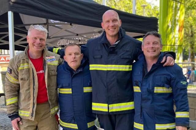 Stef Douglas, Ronnie Sherratt, Aaron Childs and Paul Webb represented Northamptonshire at the Firefighter Challenge event