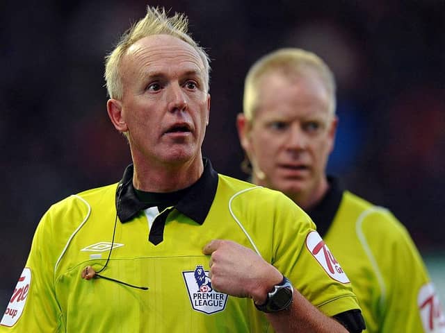 Peter Walton in charge of Stoke v Man City in 2010.