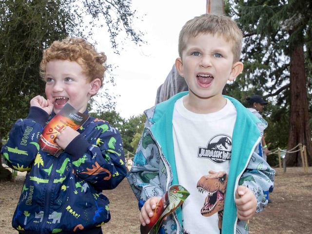Families had tons of fun with the dinosaurs at Delapre Abbey