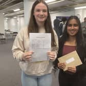 Evie and Lackshana are celebrating their GCSE results today