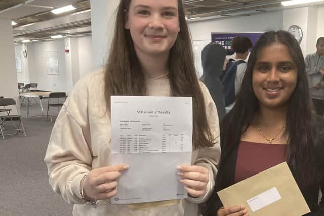 Evie and Lackshana are celebrating their GCSE results today