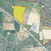 The new estate (highlighted in yellow) will link onto the west of Collingtree Park once the development is complete.