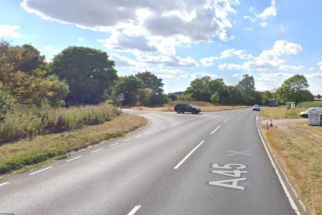 The A45 after the Newnham junction is closed this morning (Sunday) following an incident