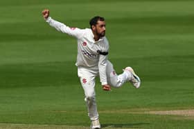Saif Zaib in bowling action for Northamptonshire