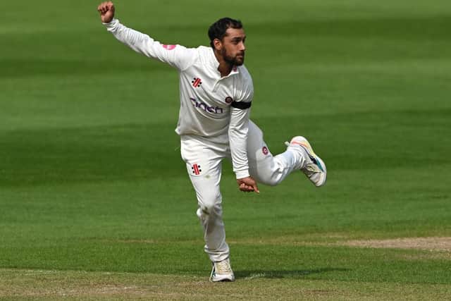 Saif Zaib in bowling action for Northamptonshire