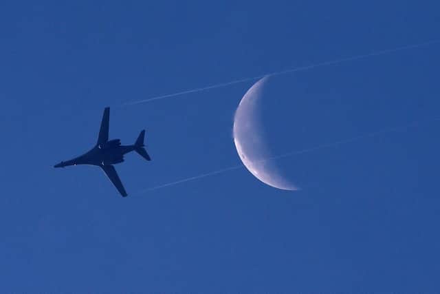 A US Air Force B-1 Lancer bomber. AFP PHOTO / ARIS MESSINIS        (Photo credit should read ARIS MESSINIS/AFP via Getty Images)