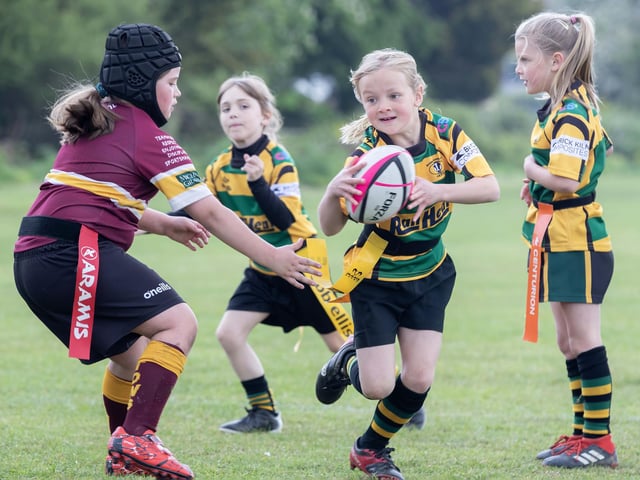 Under 7s girls rugby festival at Northampton Old Scouts on Sunday May 3