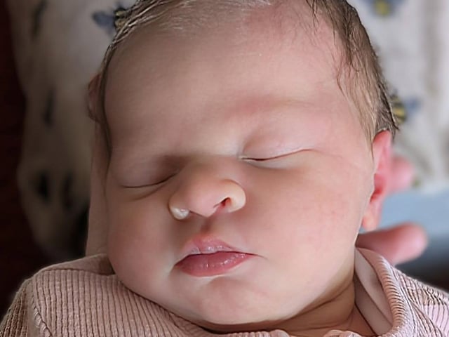 Liliana Kirstie born at 9.41am on April 9 at Northampton General Hospital, weighing 8lbs 6oz.