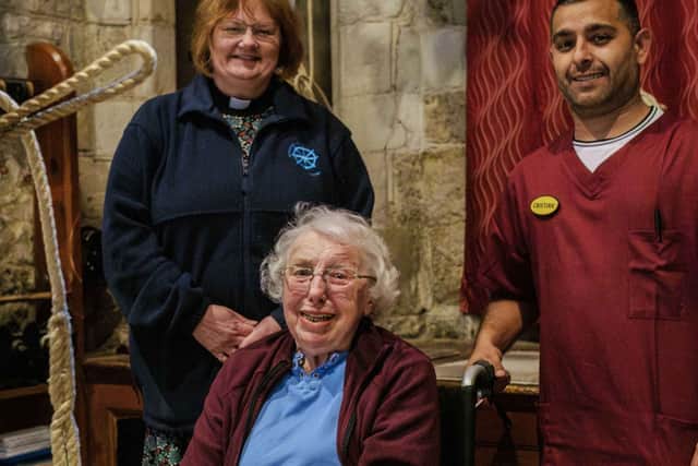 L-R Revd Debbie Smith-Wilds, Cristian Hoca and Jean Dickin