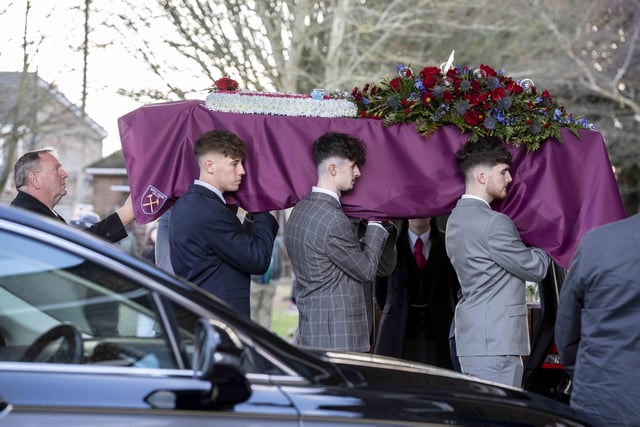 Hundreds gathered to pay their respects to the 20-year-old amateur footballer who tragically died last month