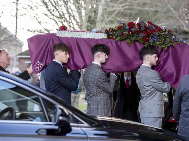 Hundreds gathered to pay their respects to the 20-year-old amateur footballer who tragically died last month