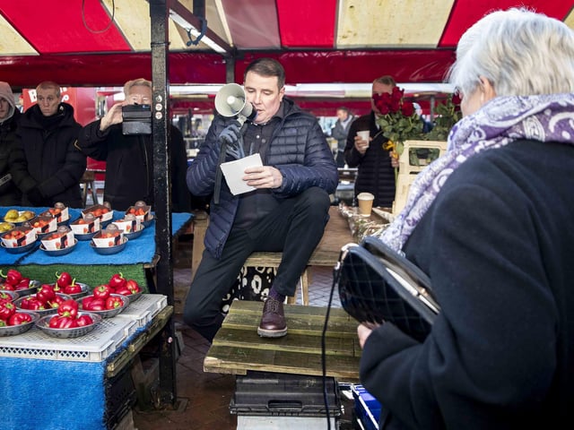 Hundreds gathered in the Market Square on Wednesday morning (December 7) to pay their respects to town legend Eamonn 'Fitzy' Fitzpatrick