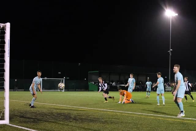 Moulton hit the target in their 2-1 Gladwish Challenge Trophy win over ON Chenecks on Tuesday night (Picture: Richard Eason Photography)